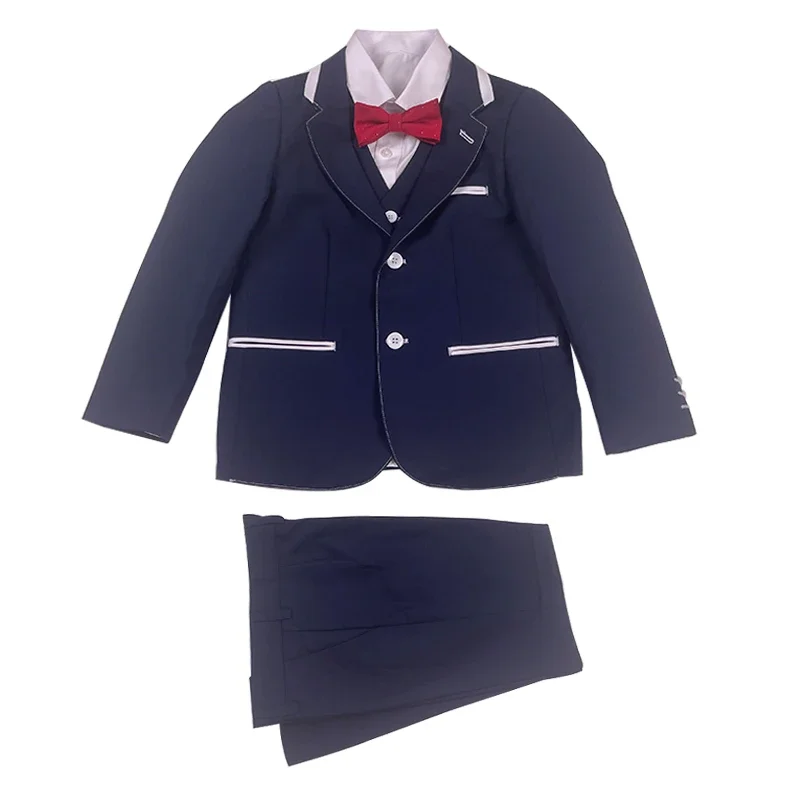 Boys Classic Formal Outfit  Navy Blue and White Stripes main image 1