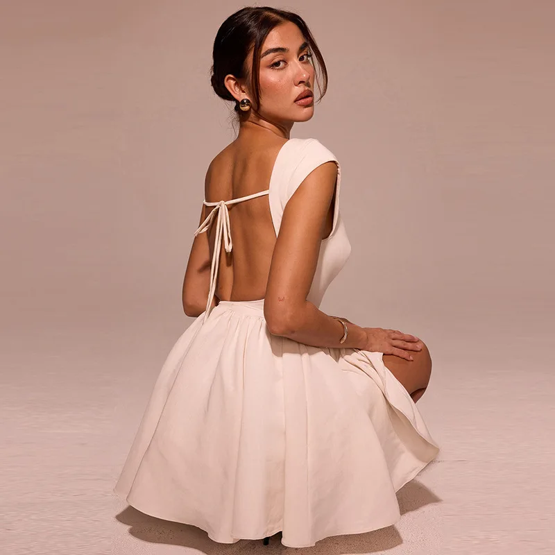 Fantoye Sexy Backless A-line Women Dress Black Sleeveless High Waist Dress Female Autumn Slim Elegant Party Clubwear Vestidos 13 Fantoye Sexy Backless A-line Women Dress Black Sleeveless High Waist Dress Female Autumn Slim Elegant Party Clubwear Vestidos