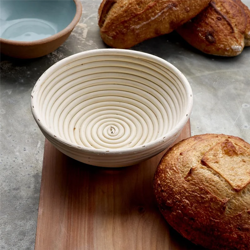 Durable Bread Protection Basket, Dough Protection Basket Round Handmade Rattan Basket, Handmade Bread Making Kit 23X8cm