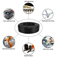 Câble électrique en cuivre pour batterie de voiture en silicone, jauge Awg, panneau solaire, fil électrique flexible, degré de chaleur, 4, 8, 10, 14, 16, 24, 30 5