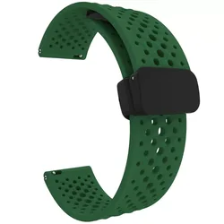 Enhanced Silicone Strap with Magnetic Clasp - 20mm/22mm - 22mm - Venu4 45mm (Dark Green)