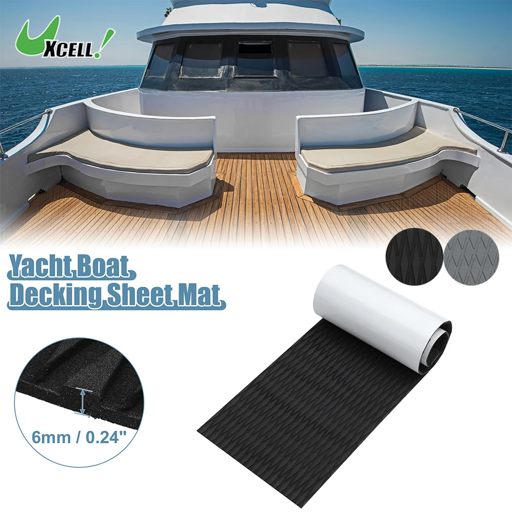Uxcell Muslimeva Faux Teak Decking Sheet Tappeto Antiscivolo Autoadesivo Per Barca Yacht Marine Deck Pad Rv Car Flooring