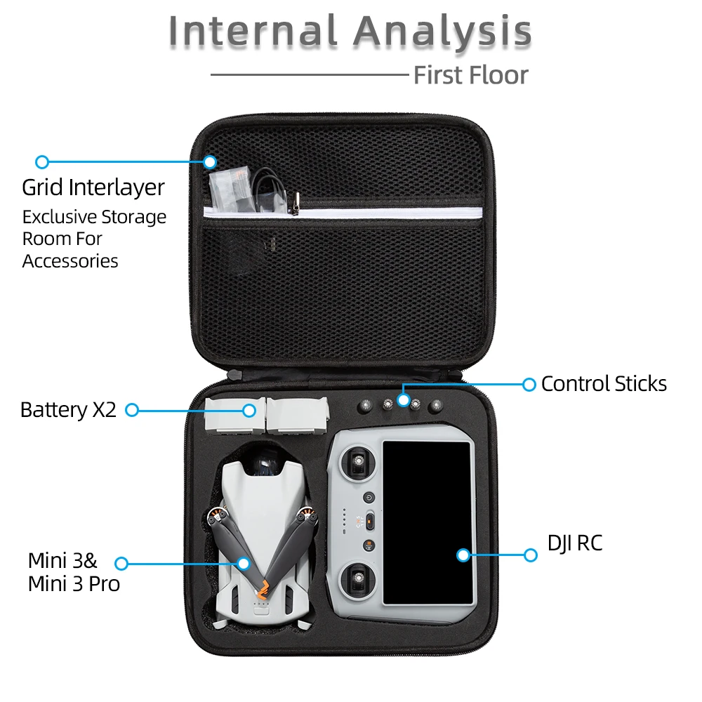 thumbnail image 2 of Carrying Case Compatible With DJI Mini 3 Mini 4 Pro Sling Travel Drone... 2 of 13