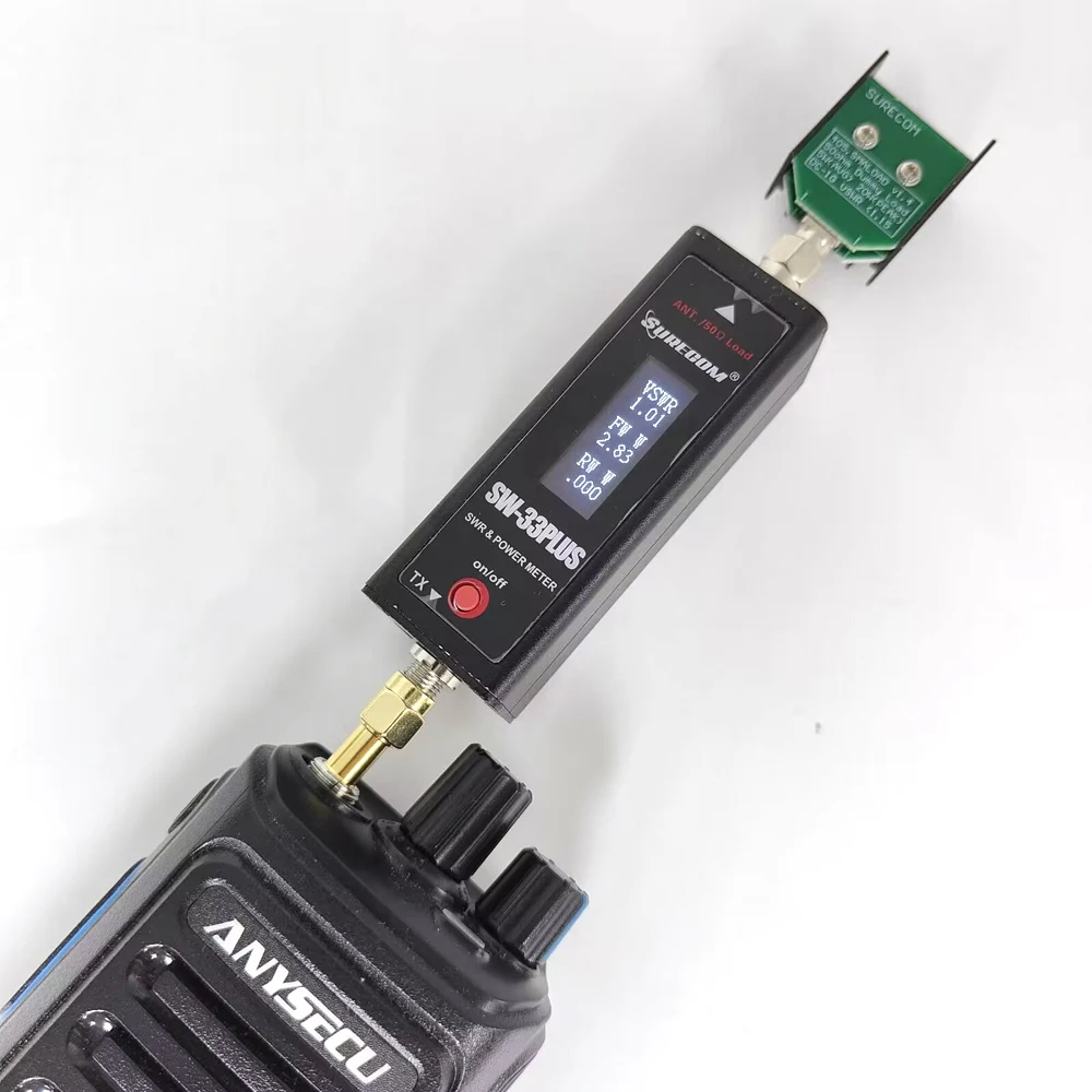 SW-33Plus 100W Mini Power & SWR Meter VHF UHF 125-525MHz With Adapter for Walkie