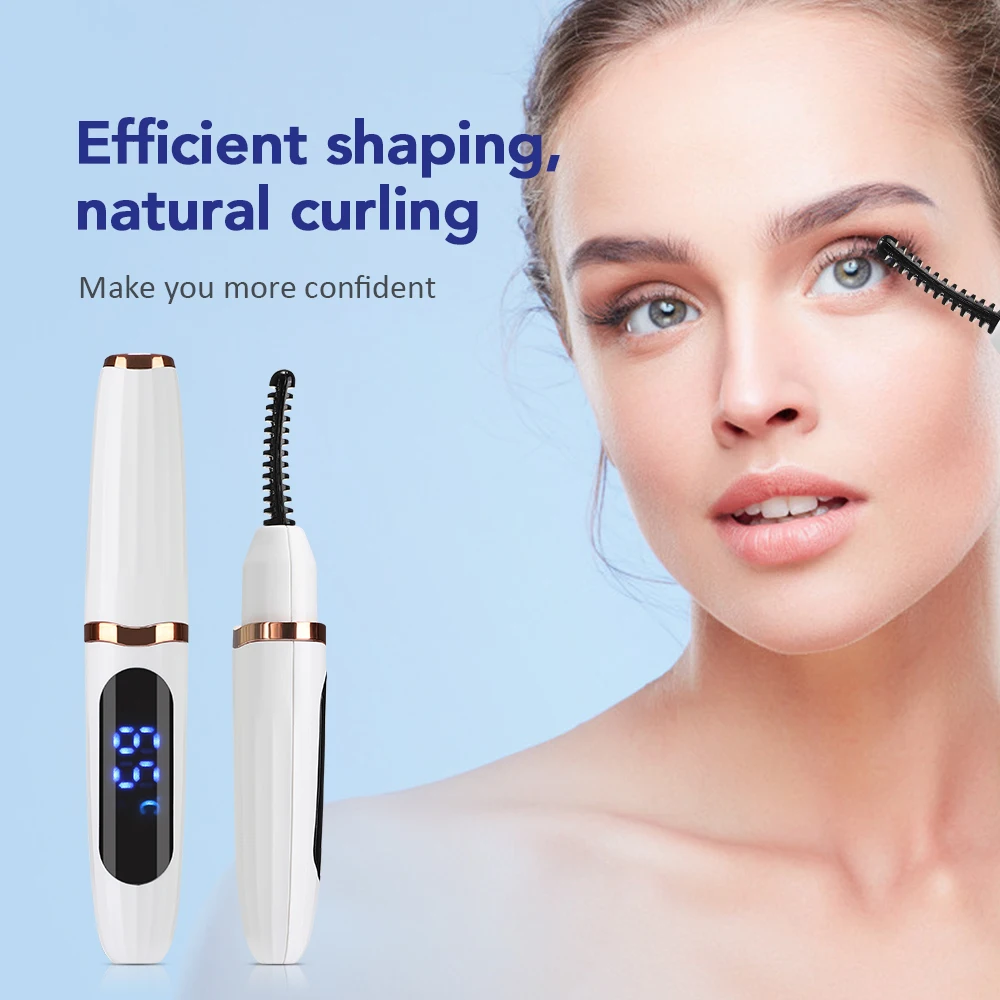 Eyelash Curler Heated Eyelash Curlers Electric Eyelash Curling Device Rechargeable Fast Heat up Natural Curler Long Lasting Makeup Tool
