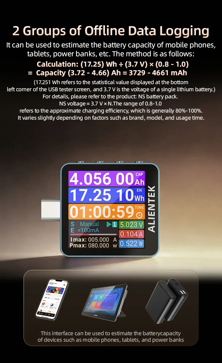 ALIENTEK USB Tester C2 Batterietester PD3.2 Ladedetektor Digitaler Voltmeter Schnellladungserkennung Trigger – Detail 11