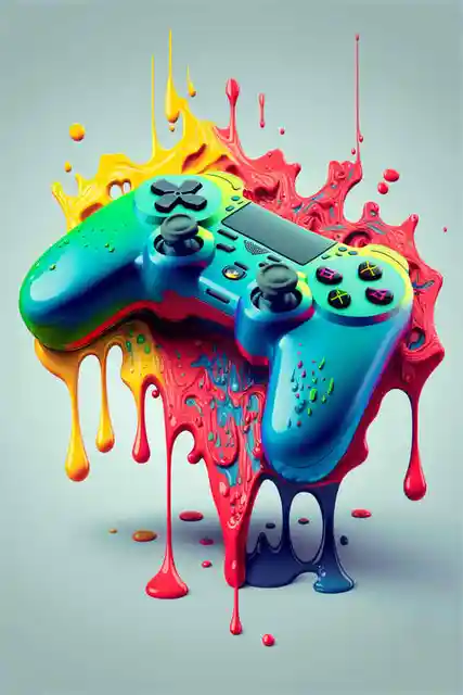 80s 90s Colorful Neon Gamer Controller Canvas Poster Fantasy Earphones Esports Gaming Wall Art Painting For Kawaii Room Decor 19