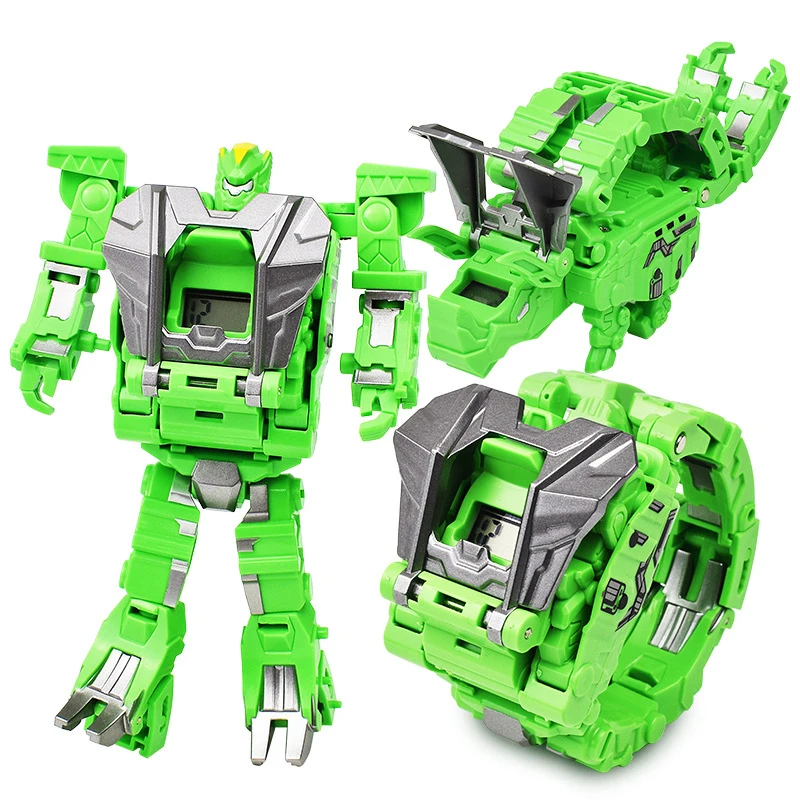 Simulation Mechanical Dinosaur Transforming Robot Electronic Watch Toys Children's Electrical Robots Watches Toys Birthday Gifts