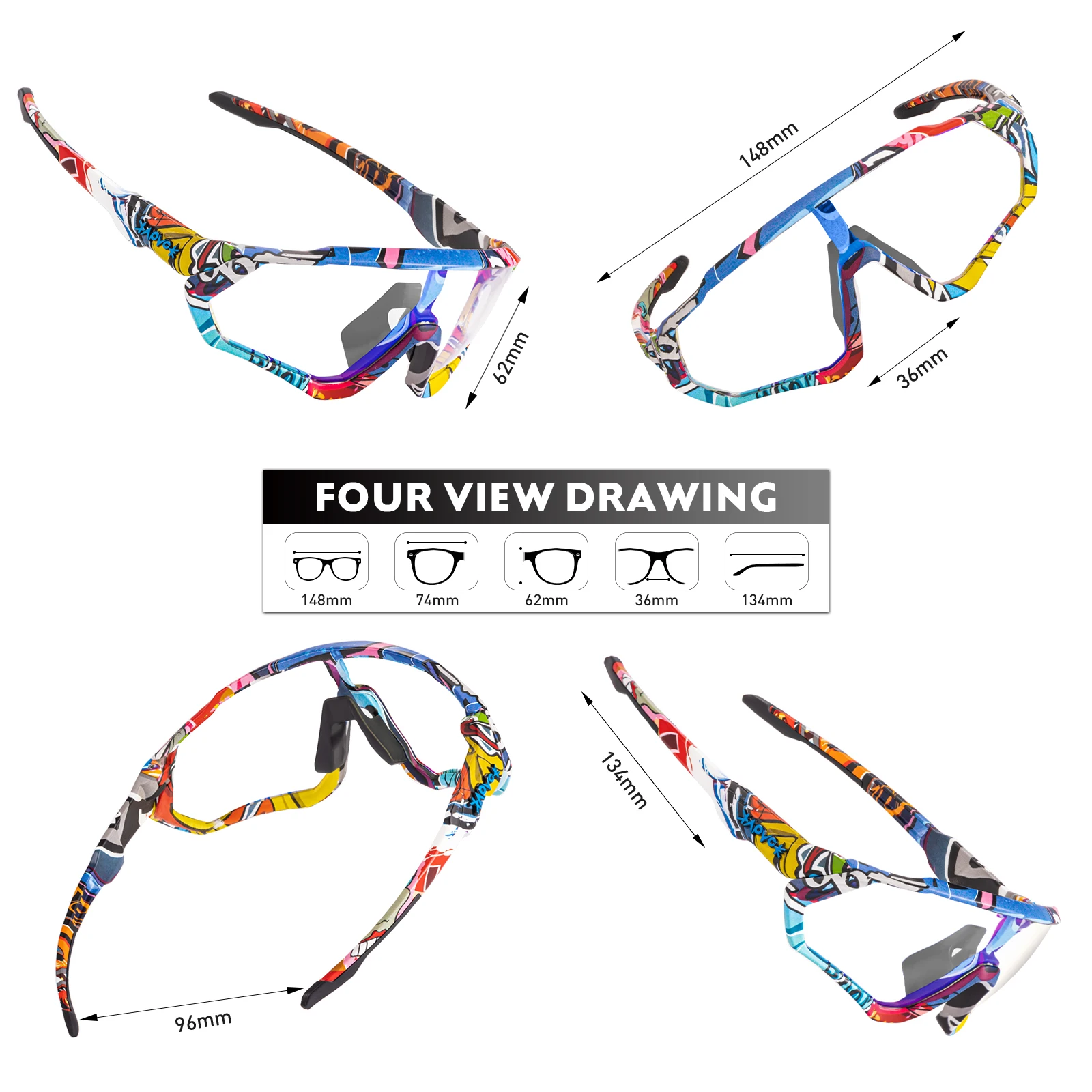 Kapvoe Photochromic Cycling Sunglasses Men Women Road MTB Mountain Bike Bicycle Glasses Cycling Glasses Sport Hiking Eyewear