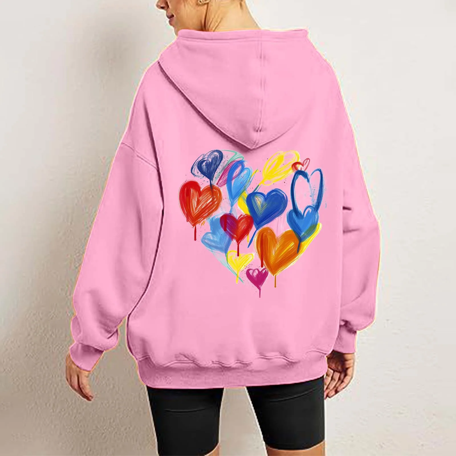 

Long Zipper Sweater Women's Fleece Thick Hooded Love Print Womens Baseball Sweatshirts And Hoodies Women Sweaters Petite