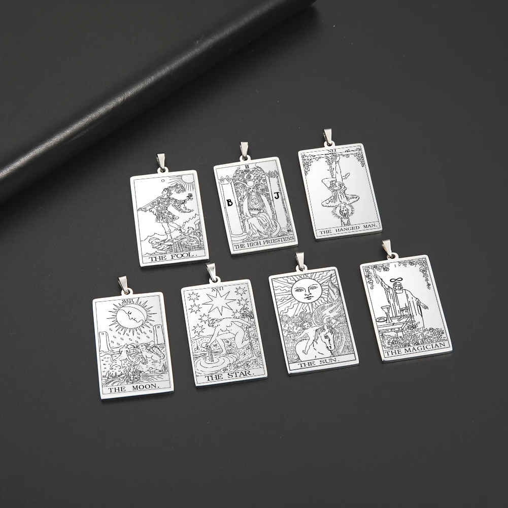 Dawapara Die Großen Arcana Tarot Karten Vintage Amulett Anhänger für Halsketten Zubehör Großhandel Edelstahl