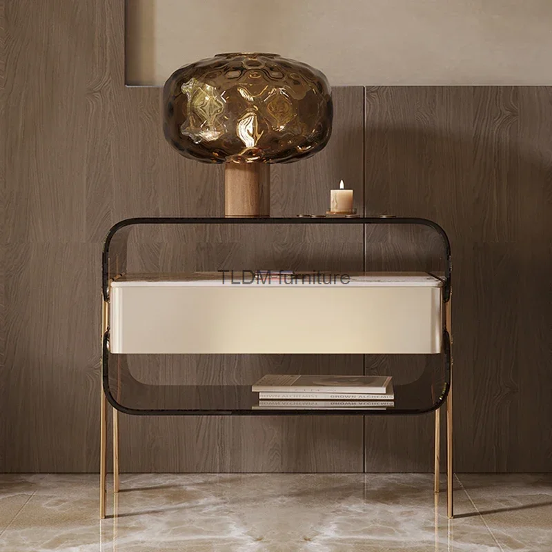 

Nordic Cabinet Storage Acrylic Multifunctional Smart Night Table Simple Fashion Small Space Mesitas De Noche Furniture YYY45XP