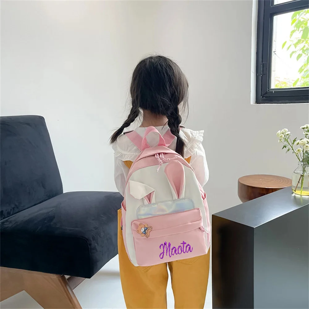 

Kindergarten Backpack Custom Embroidered Name Cute Cartoon Backpack for Little Boys and Girls Personalized Text Lightweight Bag