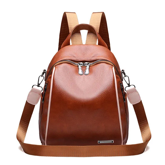 best Stylish Backpacks Women's Backpack Soft Leather Girl School Bag Luxury Brand Travel Backpack Large Capacity Shoulder Bag 2022 New Beige cool backpacks accessories	