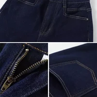 Girls Fashion Korean Straight Casual Jeans Female Baggy High Waist Wide Leg Denim Pants Women Classic Wash Dark-blue Trousers - Image 6