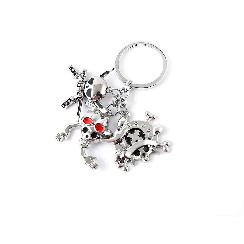 Anime One Piece Ace Law Luffy Zoro Sanji Keychain Figure Model