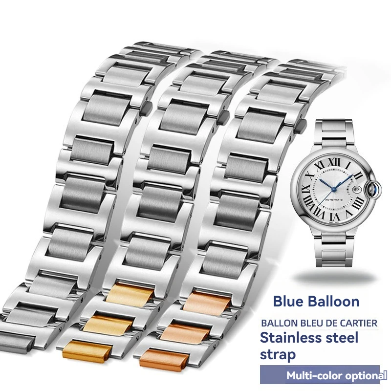 16 18 20 22Mm Opzione Multicolore Cinturino In Acciaio Inossidabile Di Alta Qualità Per Uomo E Donna Cinturino Delicato Per Ballon Bleu De Cartier