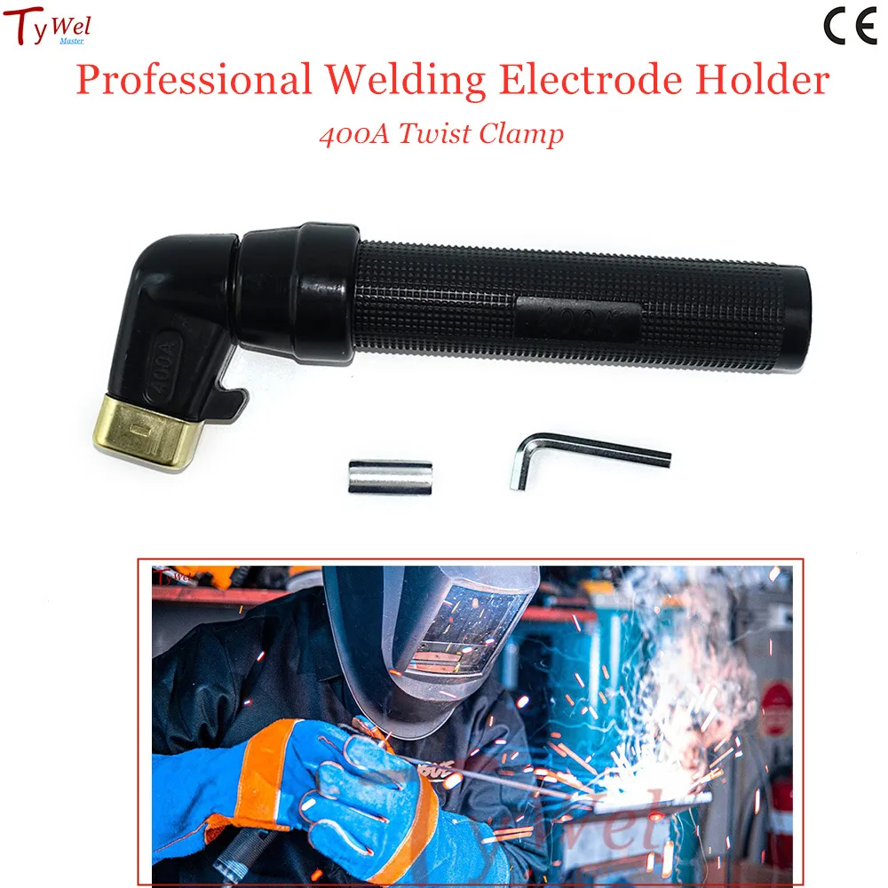 Welding Electrode Holder 400A Twist 1.6-6.4mm Electrodes Clamp Forged Copper Tooth EN 60974-11 CE Welder Clamp