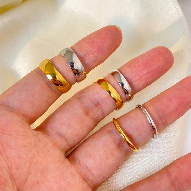 ALEXCRAFT 7 Piece Gold Rings Set for Women Stainless