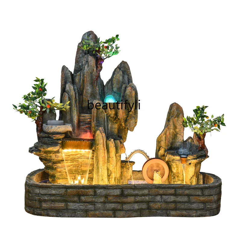 

Artificial Mountain and Fountain Fish Pond Landscape Garden Floor Water Landscape Furnishing Articles Home Decorations