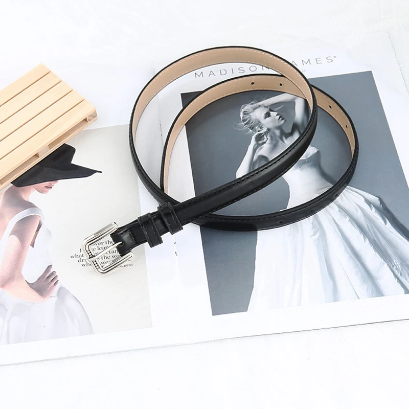 Women's Fashionable PU Leather Thin Waist Belt
