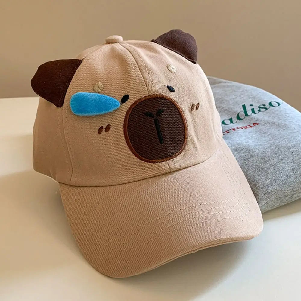 Korean Children’s Peaked Cap Snot Capybara Cotton Baseball Hat Cute Boys Girls Sunscreen Hat Outdoor