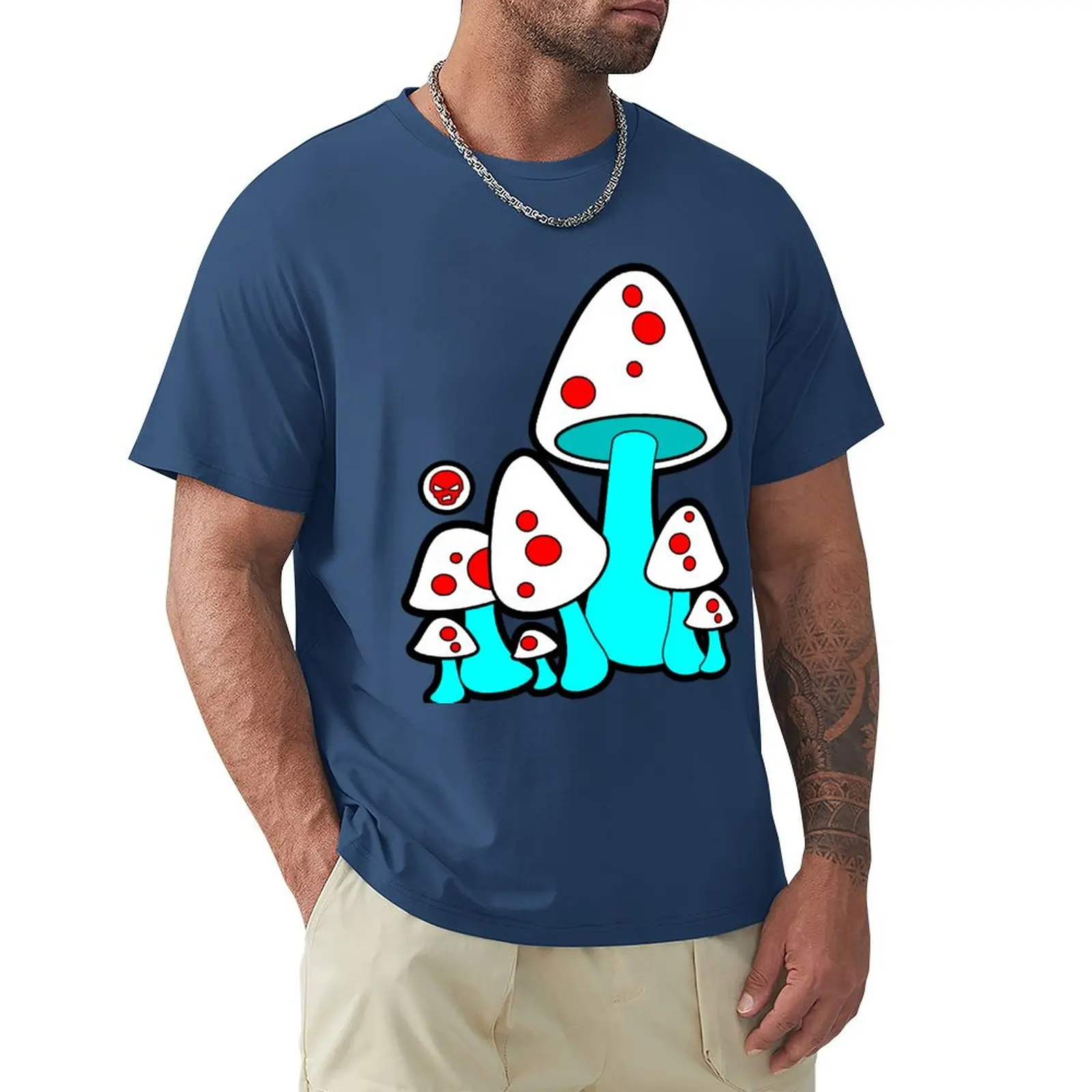 

Aqua Mushrooms T-Shirt Blouse blacks plain black t shirts men