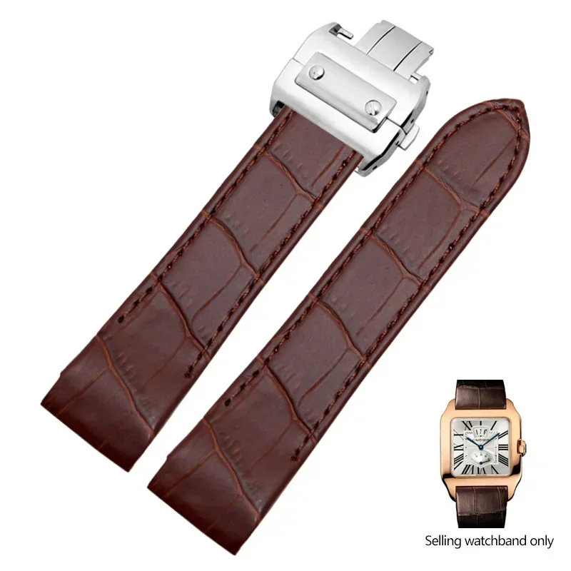 Premium Cowhide Leather Watch Band with Folding Buckle - High-Quality Strap