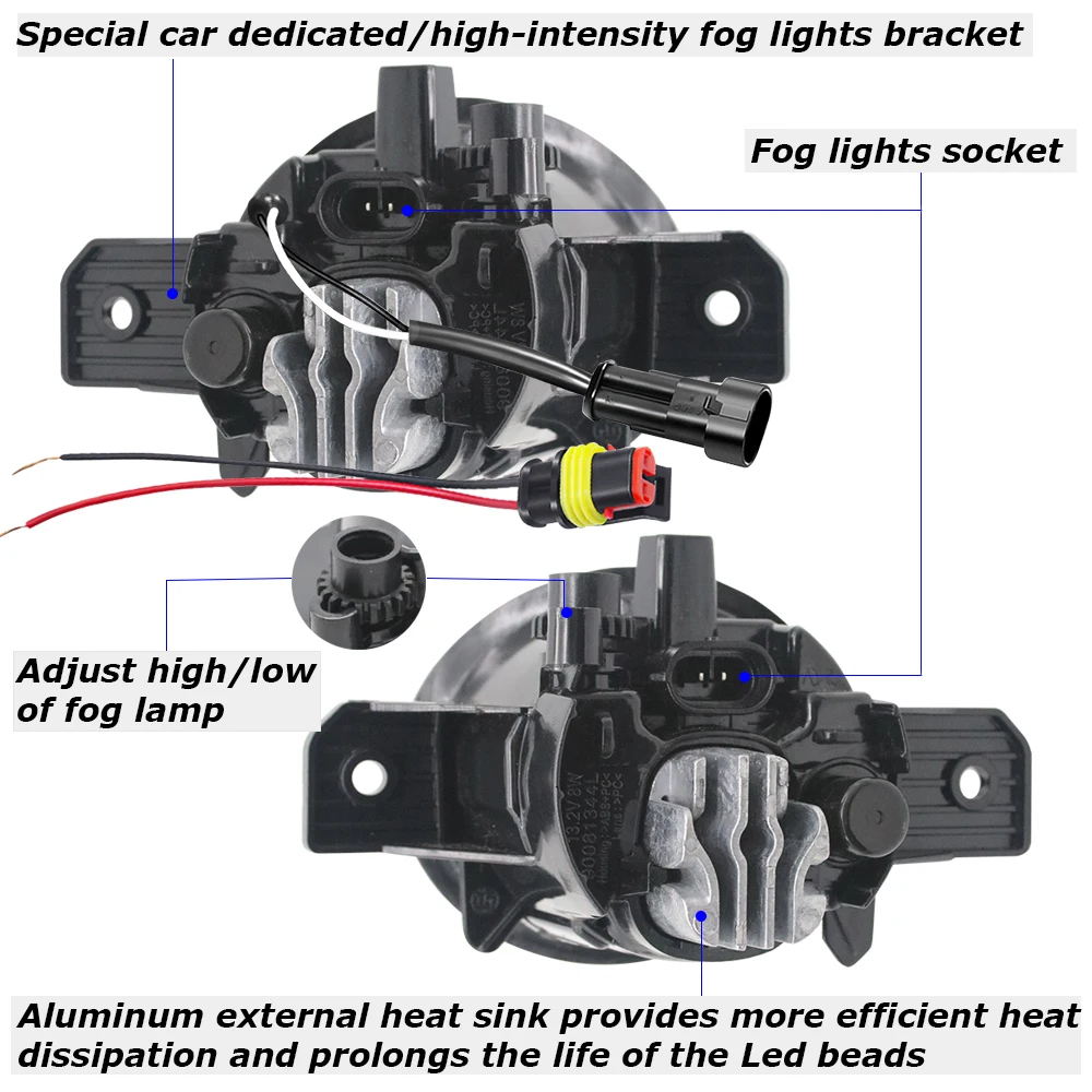LED Fog Lights Assembly for Nissan Pathfinder R52 IV 2013 2014 2015 2016 PTF with Clear Lens Angel Eye DRL Car Fog Lamp 30W detail image 3