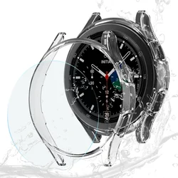 All-Around Protective Matte Glass Case for Galaxy Watch4 Classic (Clear One Glass)