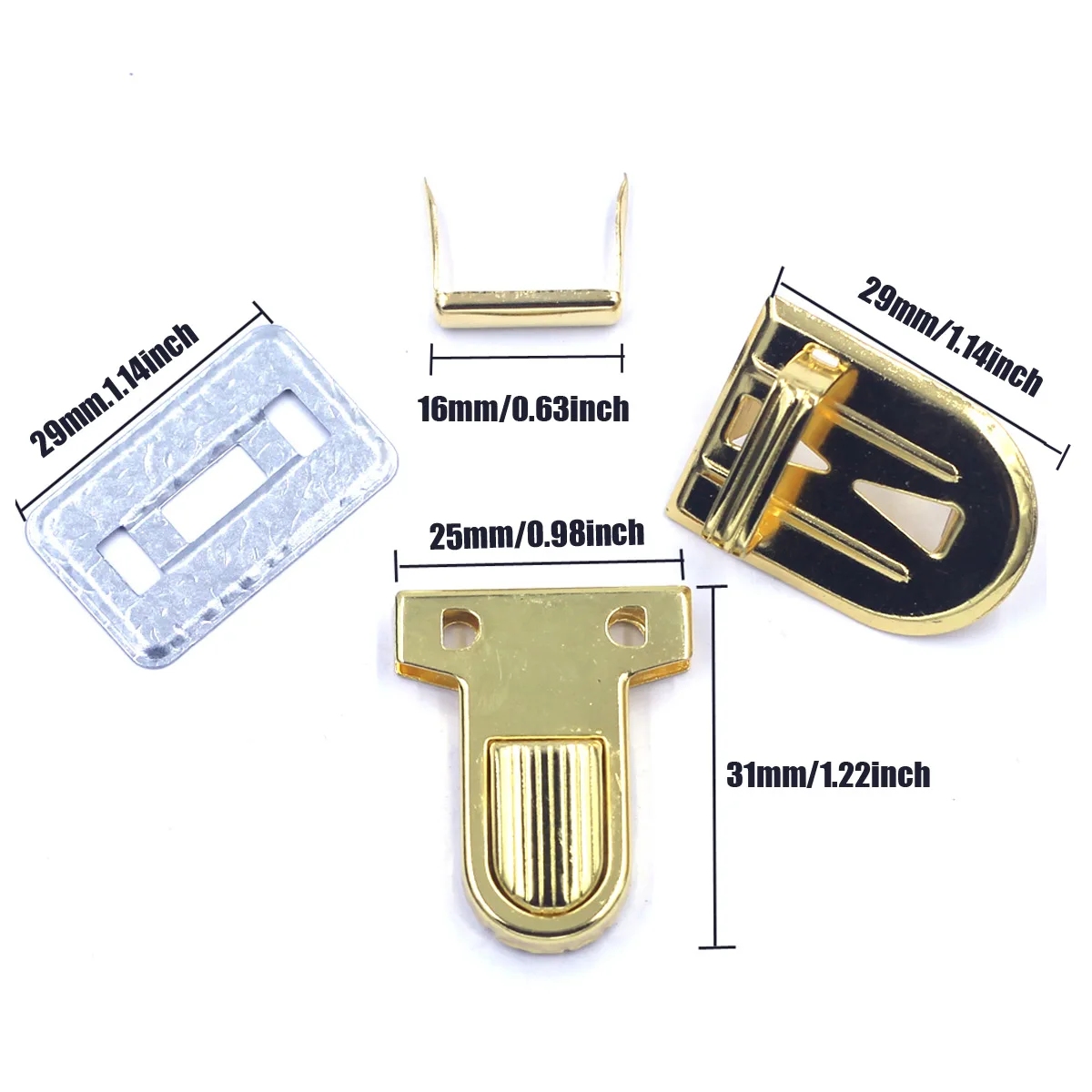 Druckknöpfe, Verschlüsse, Schlossverschlüsse, Metallbeschläge in Gold, Silber, Bronze für Bastelarbeiten, Handtaschen, Geldbörsen, Reisetaschen, DIY-Teile, 34 mm – Detail 6