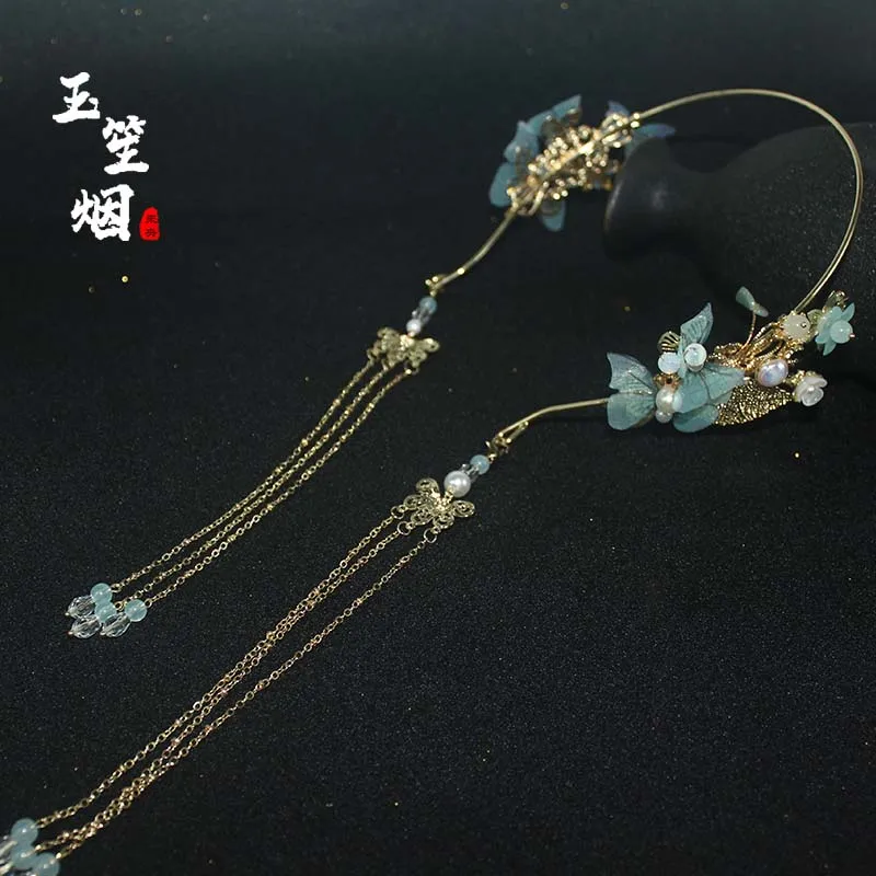 

Cang Lan Jue Xiao Lan Hua Love Between Fairy And Devil Antiquity Headband Hanfu Cosplay Tassel Butterfly Hair Accessories Girl