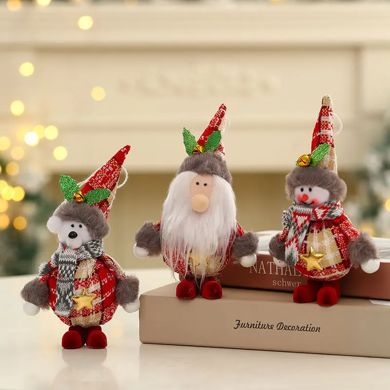 Christmas Dolls Santa Claus Snowman Deer Toys Xmas Figurines Home Decoration Christmas Gift Kids Ornament Christmas Decorations