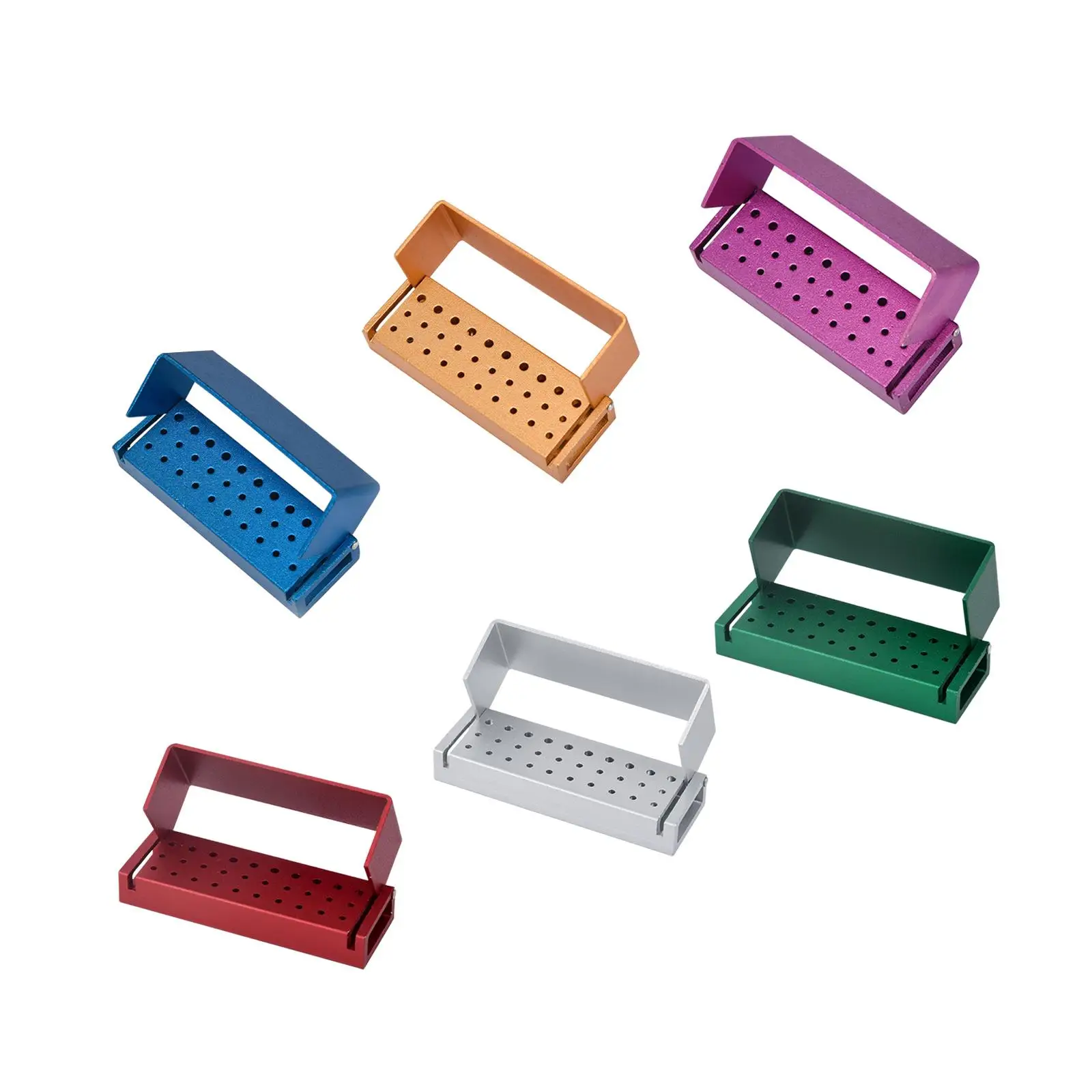 

Burs Holder Aluminum Sturdy Reusable Autoclavable Durable Burs Organizer