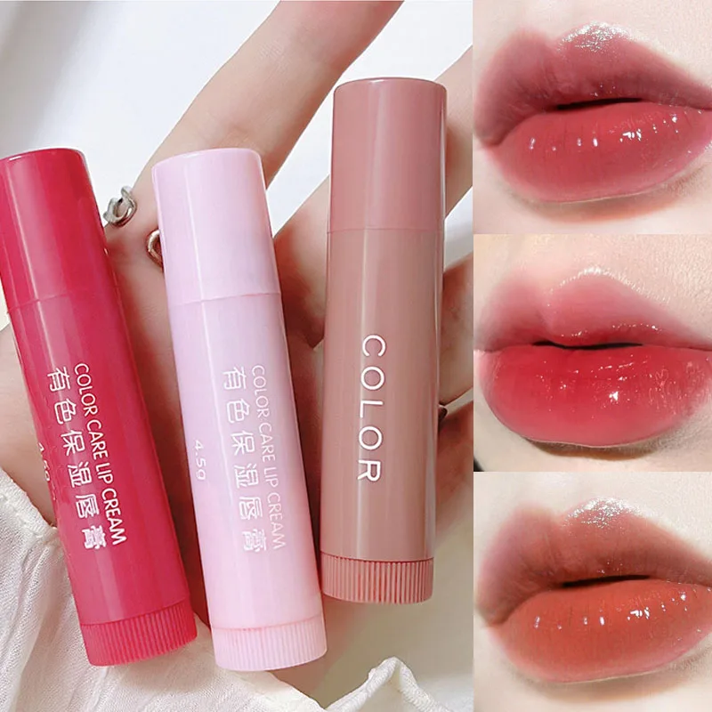 Hydrating Lipstick Moisturize Lip Balm Lipstick Hydrate Plump Lip Water Light Glaze Makeup 3 Colors