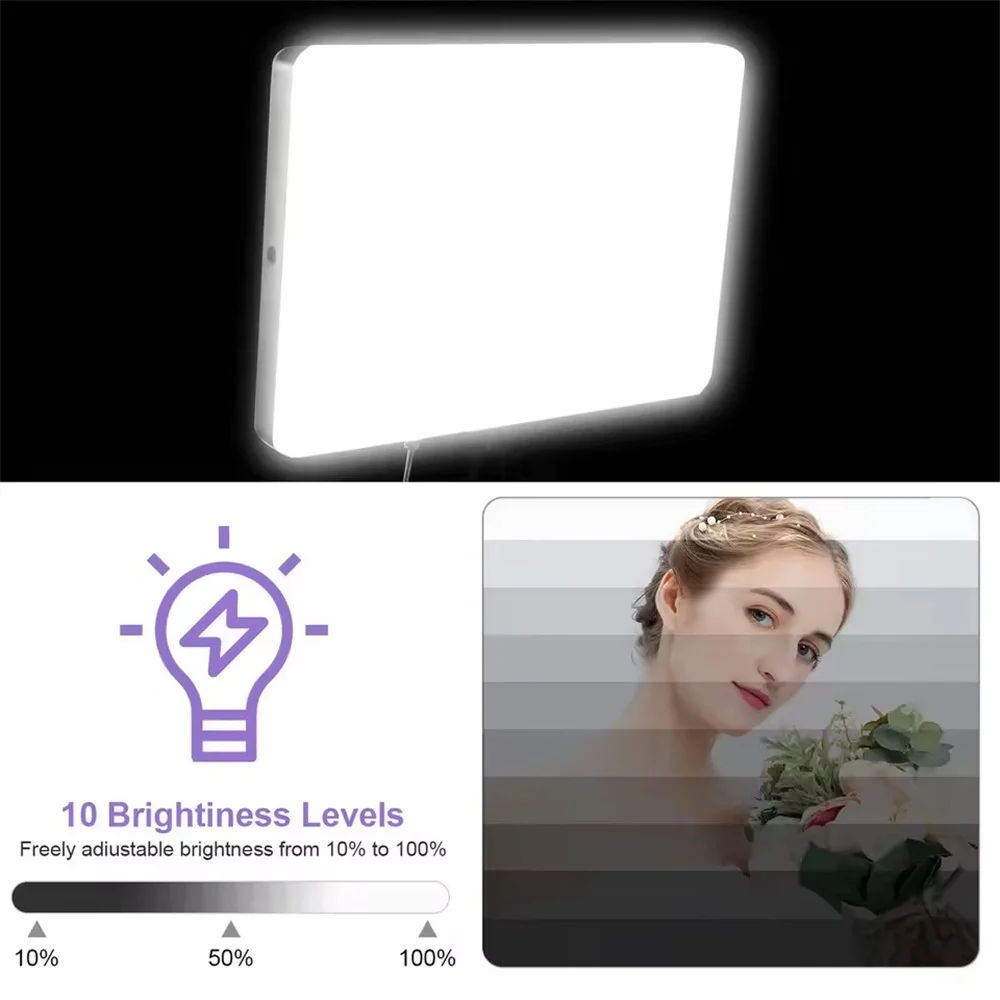 LED Video Light With Professional Tripod Stand Remote Control Dimmable Panel Lighting Photo Studio Live Photography Fill-in Lamp - 3