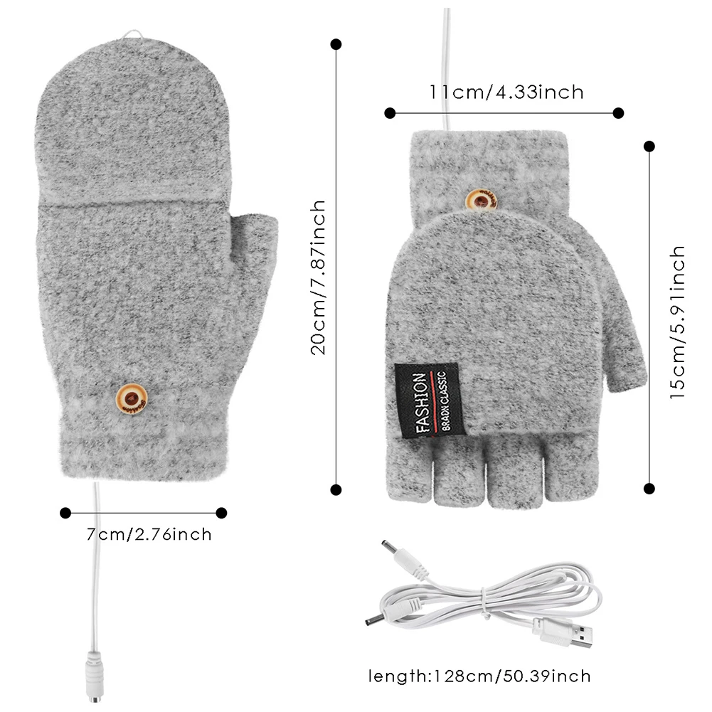 Winter Heated Gloves USB Electric 6