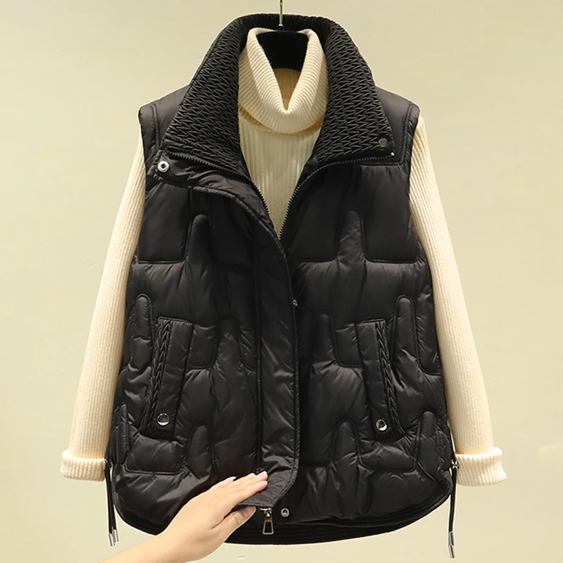 Autumn Winter Vests for Women 2023 New Fashion Thick Warm Zipper Sleeveless  Parkas Korean Style Women's Winter Coat - AliExpress