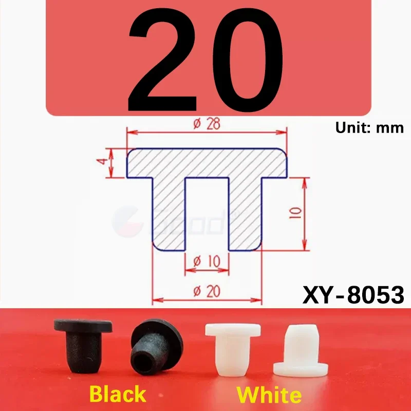 Black Silicone Rubber Hollow Stopper Plug | Sealing Caps & Dust Protectors