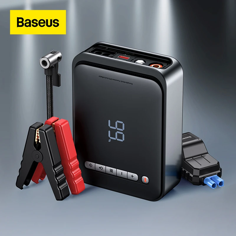 Baseus 2 In 1 Car Jump Starter Power Bank Air Compressor Inflator Pump