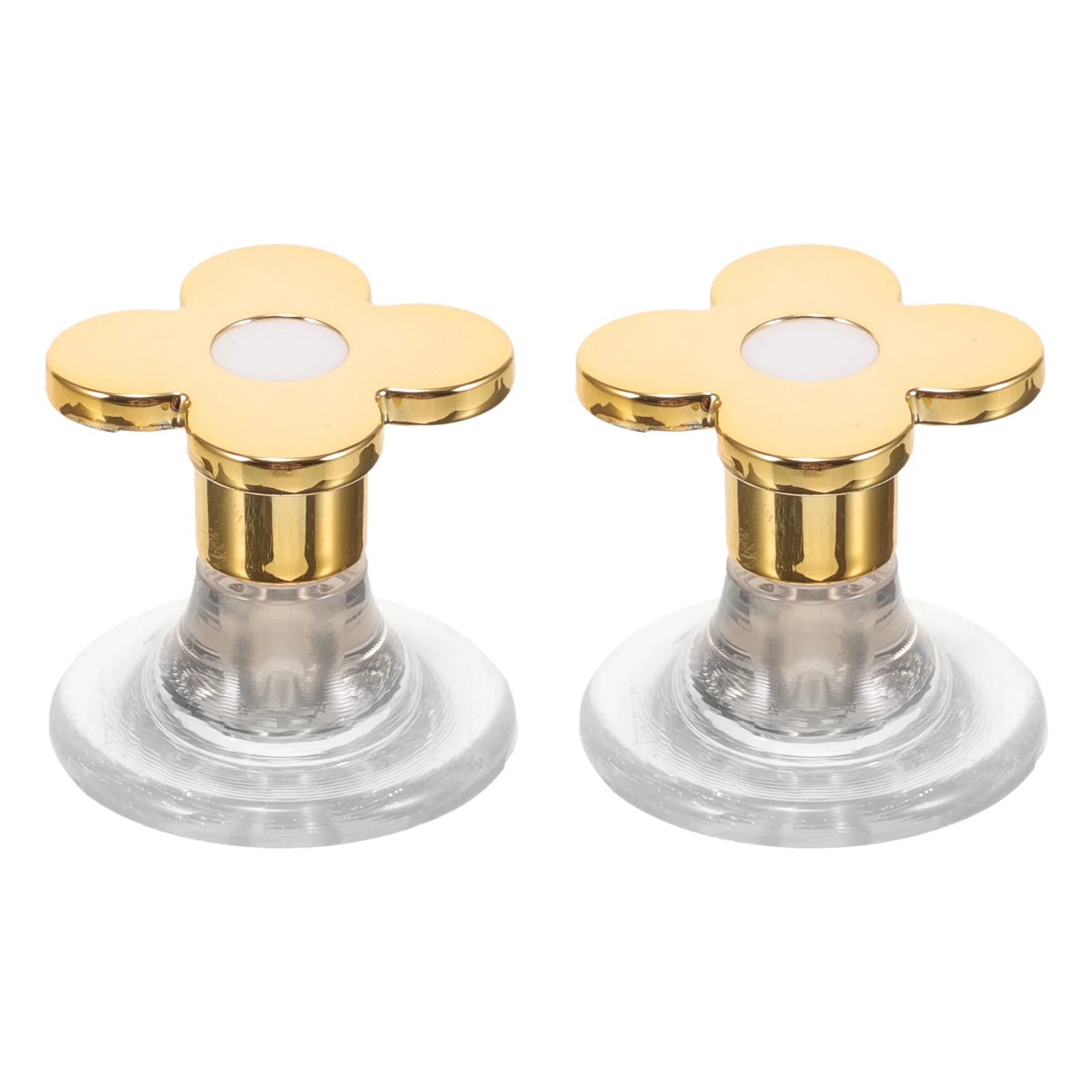 

2 Pcs Toilet Tank Button Bathroom Accessories Complete Handle for The Flowers Parts Double Sided Tape Tops Knobs