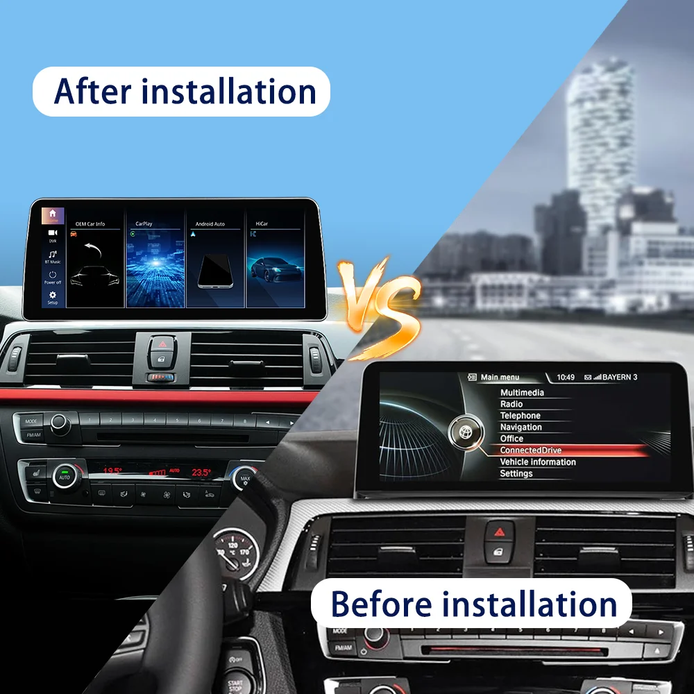 Pantalla de 1920*720 para BMW Serie 3/4 F30 F31 F32 F33 F34 Reproductor Multimedia para Auto Pantalla Táctil con Carplay Inalámbrico y Android Auto 4