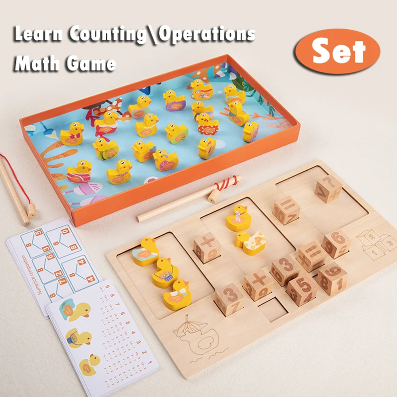 Montessori Counting Duck Math Games Learning Toys For Kids Calculate Set Early Education Acytivity Board Thinking Math Toys Aids