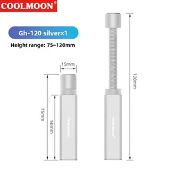 Sleek Black Aluminum Adjustable GPU Support Bracket with Magnetic Grip (GH - 120 Silver)