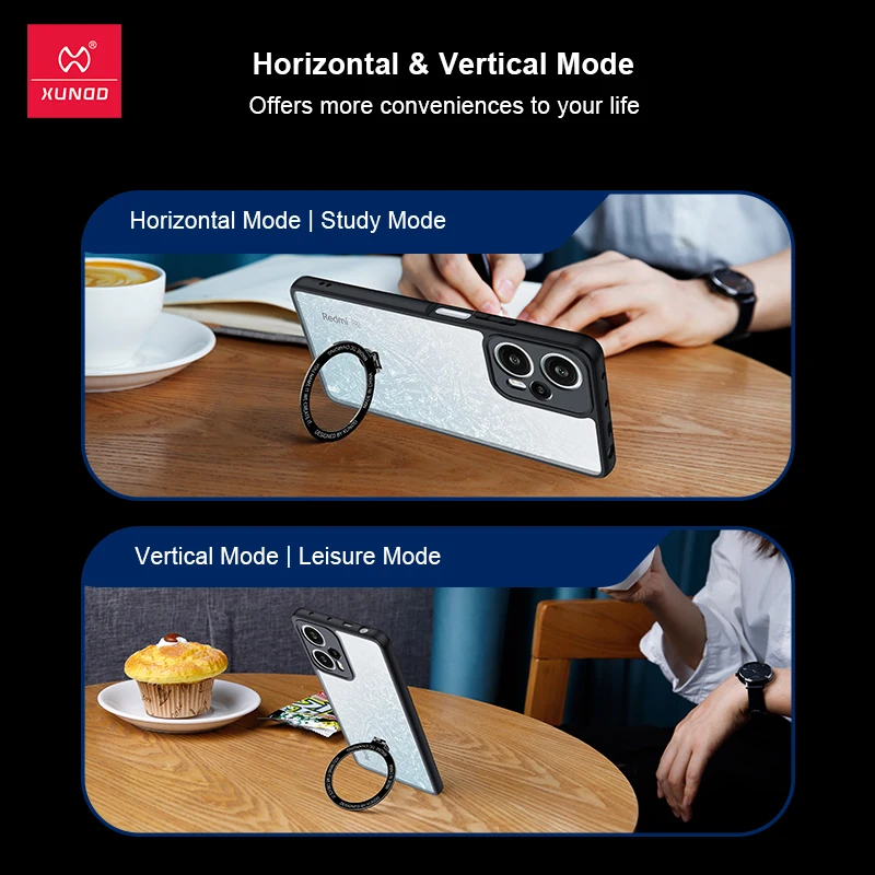 Xundd For VIVO X100 Pro X100 Magnetic Holder Case,Camera Full Protection Back Transparent Cover with Magnetic Folding Bracket