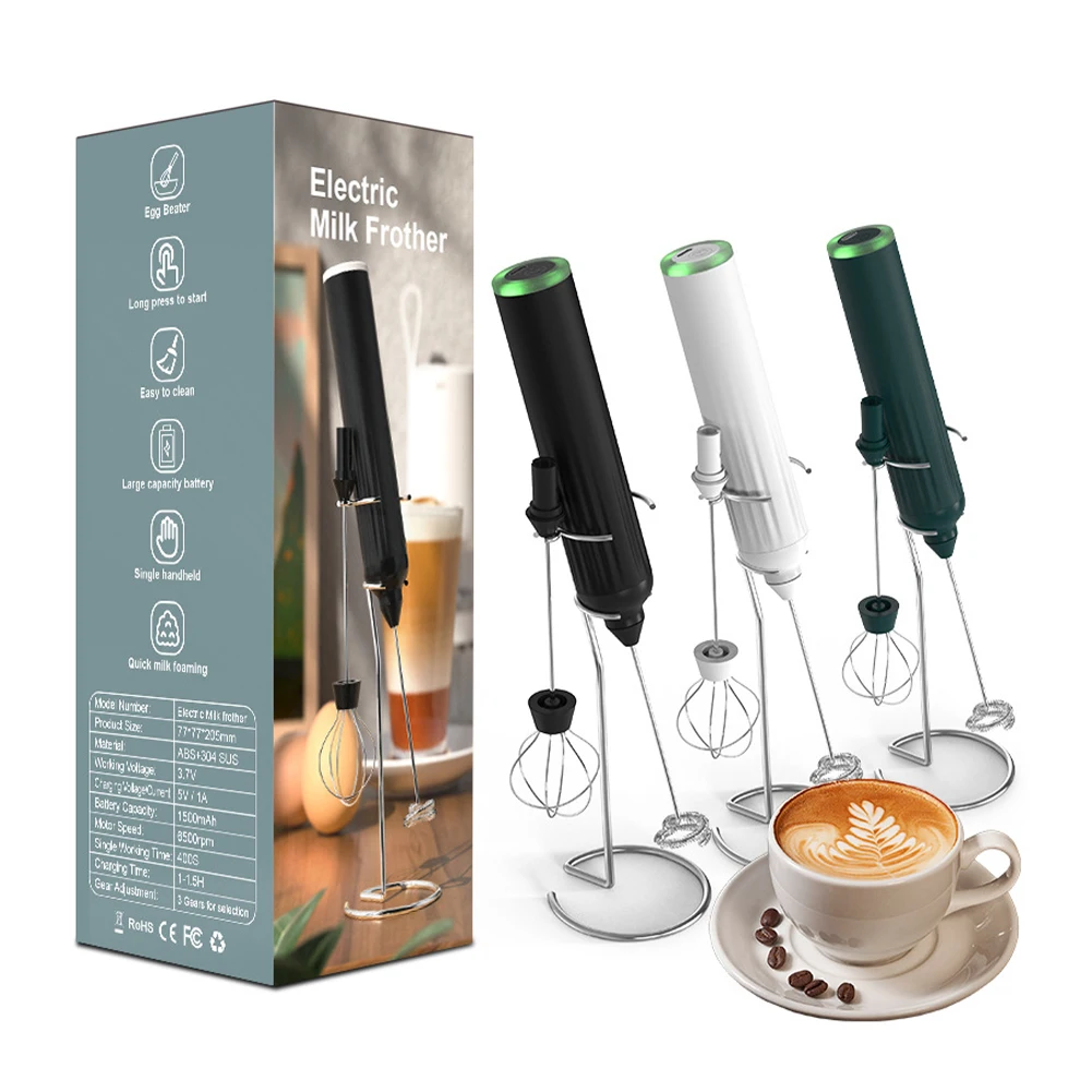Description Picture 2 of itemHandheld Electric Milk Frother Egg Mixer with Stand USB Rechargeable Coffee Frothing Wand Cappuccino Stirrer Kitchen Whisk Tool