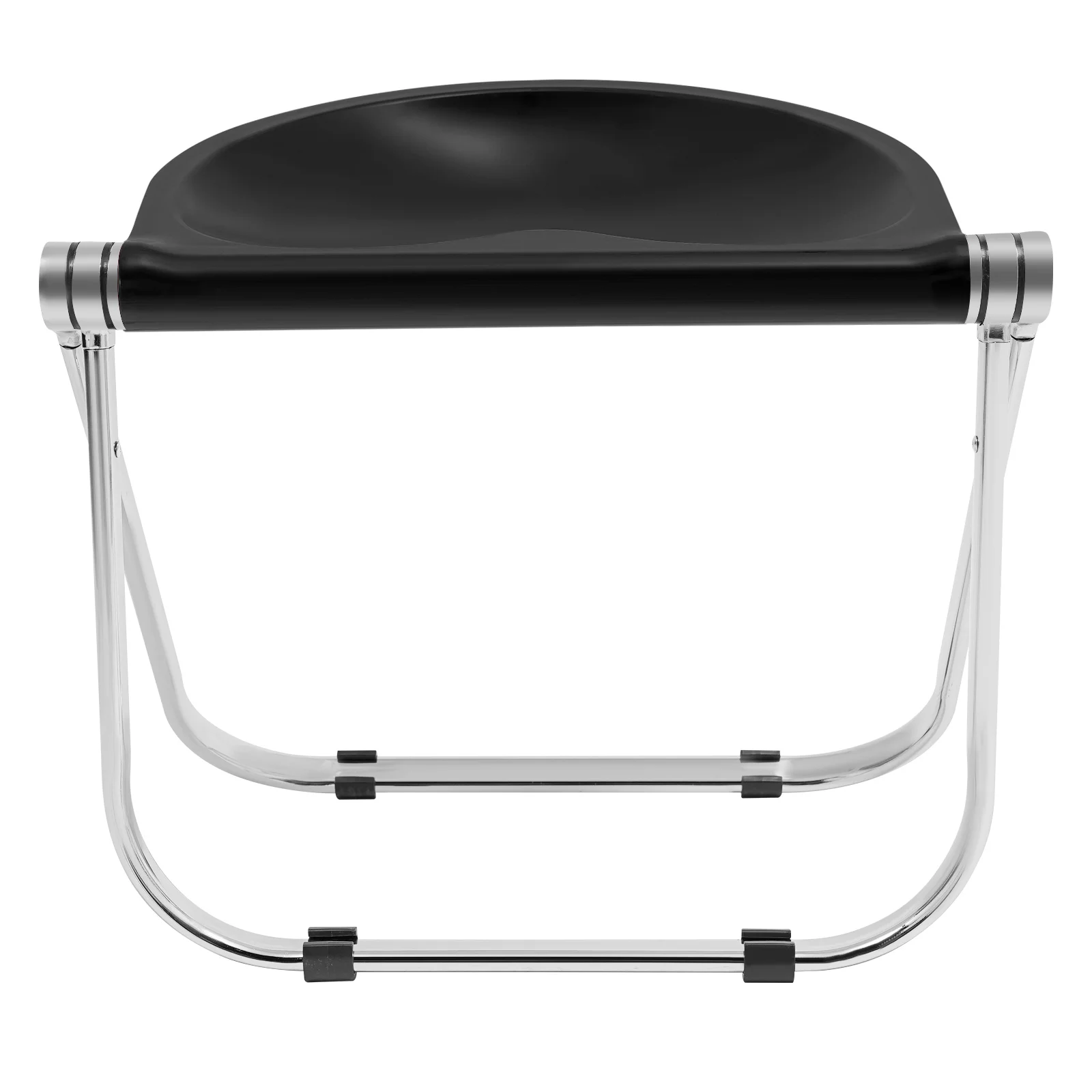 Cozy Home Use Black Folding Chair Suitable For a Bedroom Balcony Consists Of a High-Class Electroplated Iron Frame