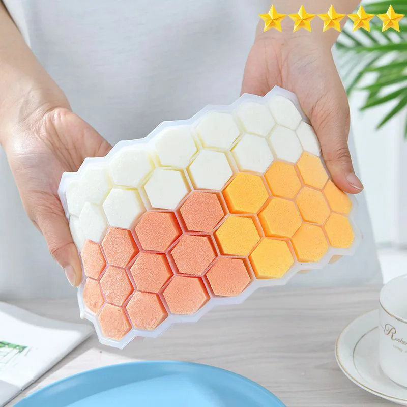 Food grade silicone Honeycomb Ice Cube trays with LIDS