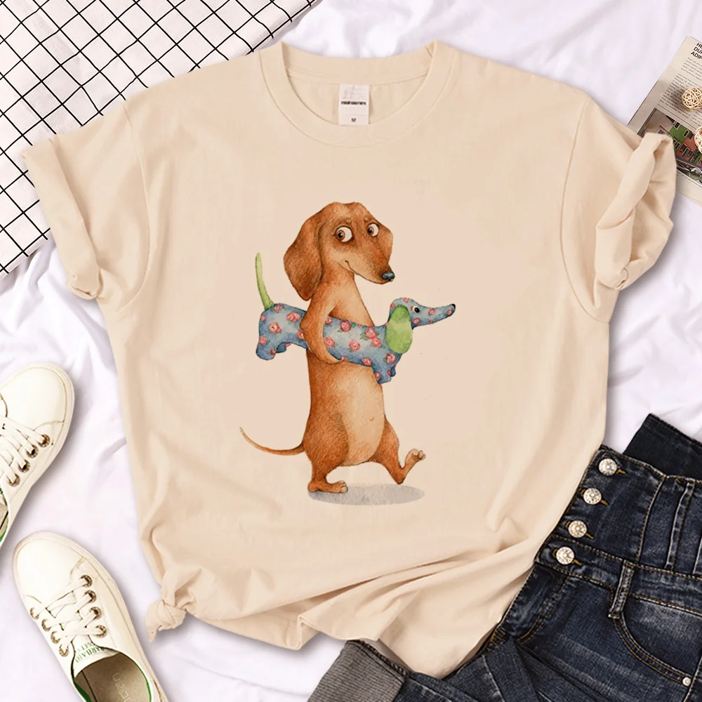 

Dachshund t-shirts women designer harajuku summer tshirt girl graphic anime 2000s clothing