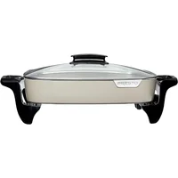 16-Inch Electric Skillet,Grey Ceramic,Ceramic nonstick surface inside and out for stick-free cooking and easy cleaning 2